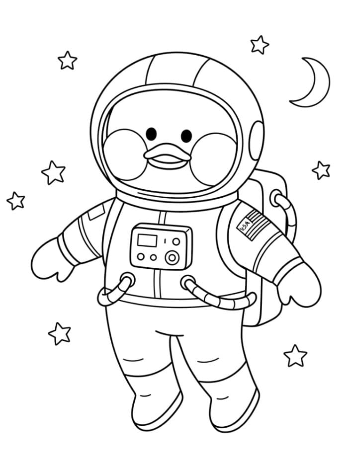 Lalafanfan Duck astronaut fargelegging