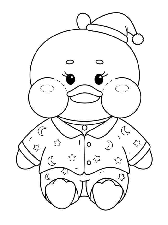 Lalafanfan Duck i pysjamas fargelegging