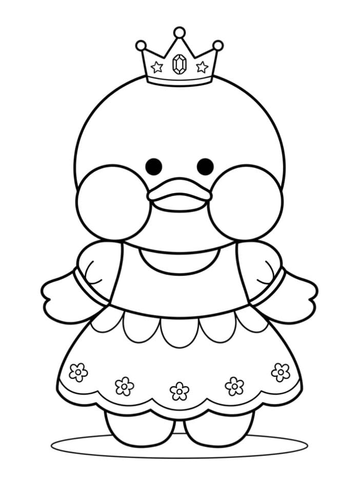 Lalafanfan Duck som prinsesse fargelegging