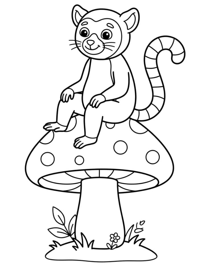 Lemur på sopp fargelegging