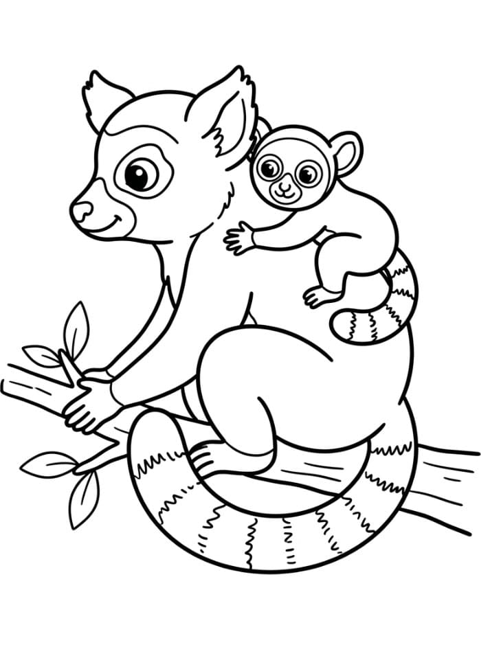 Lemur som holder forelder fargelegging