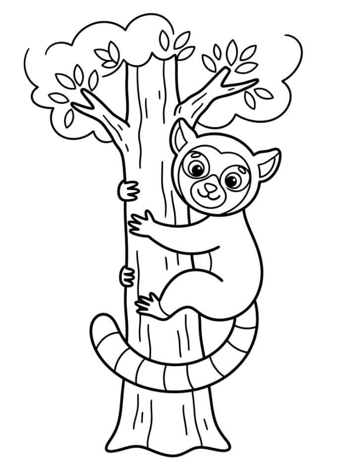Lemur som klemmer fargelegging