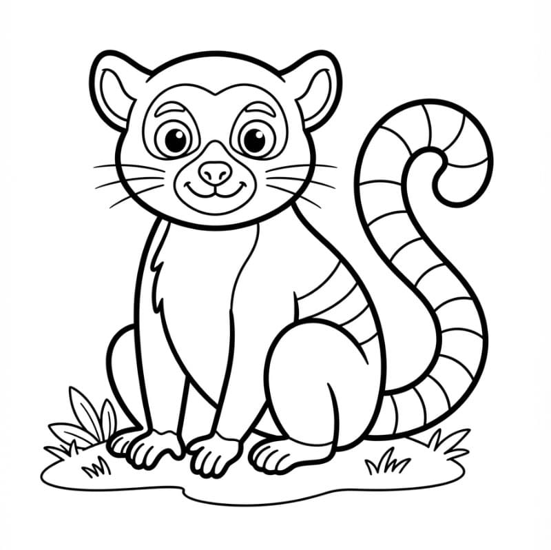 Lemur som smiler fargelegging