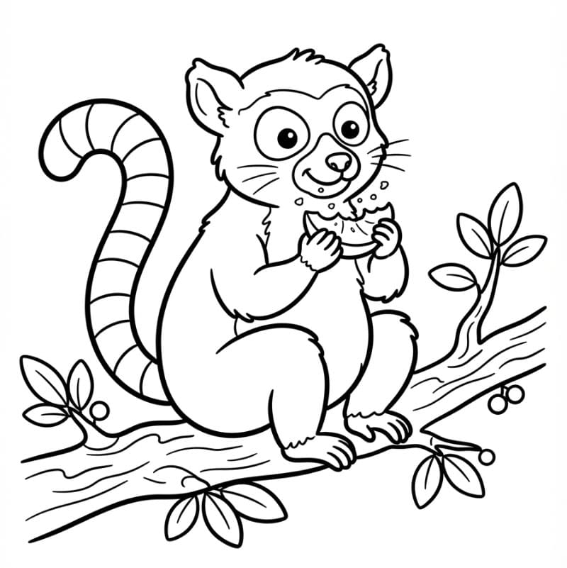 Lemur som spiser fargelegging