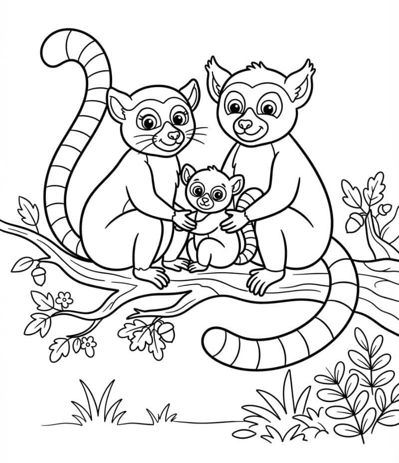 Lemurfamilie fargelegging