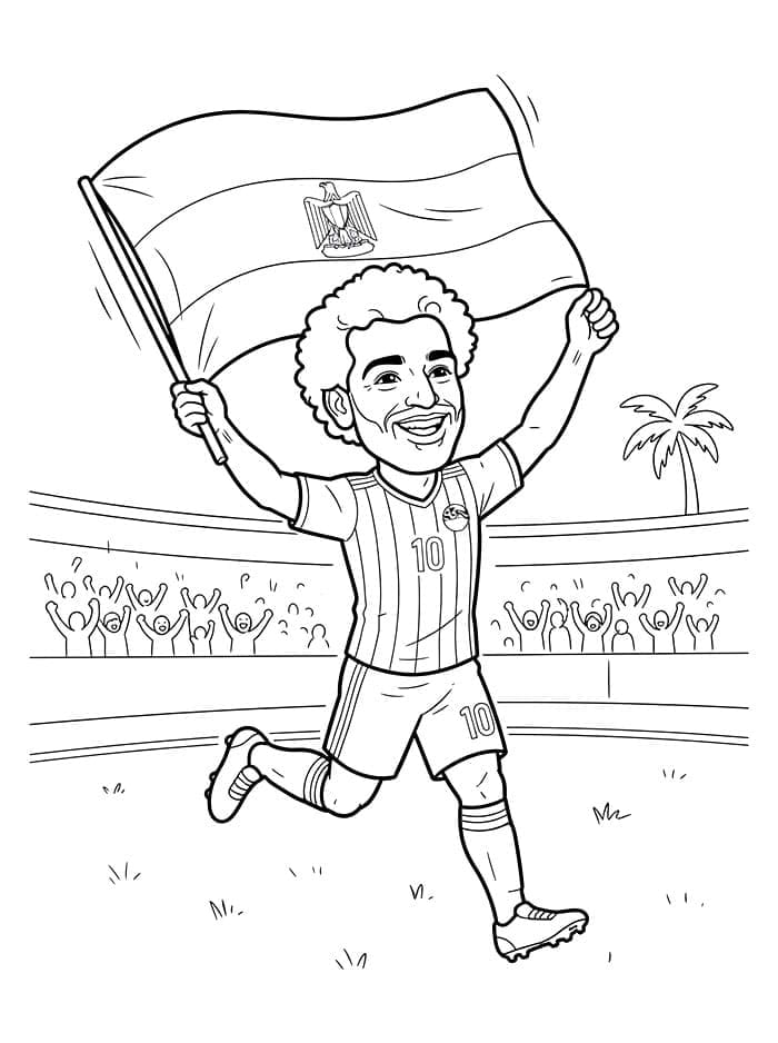 Mohamed Salah med egyptisk flagg fargelegging