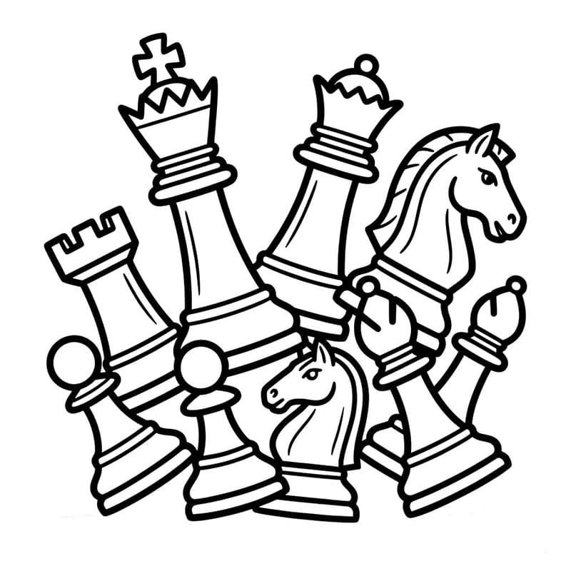 Sjakkbrikkegruppe fargelegging