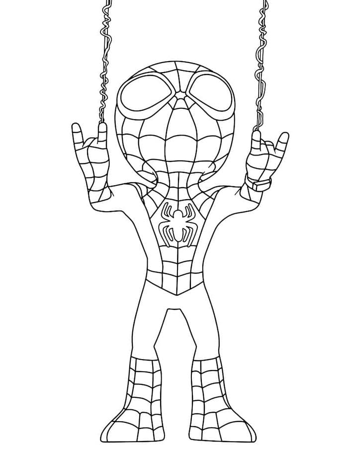Skriv ut Spidey fargelegging