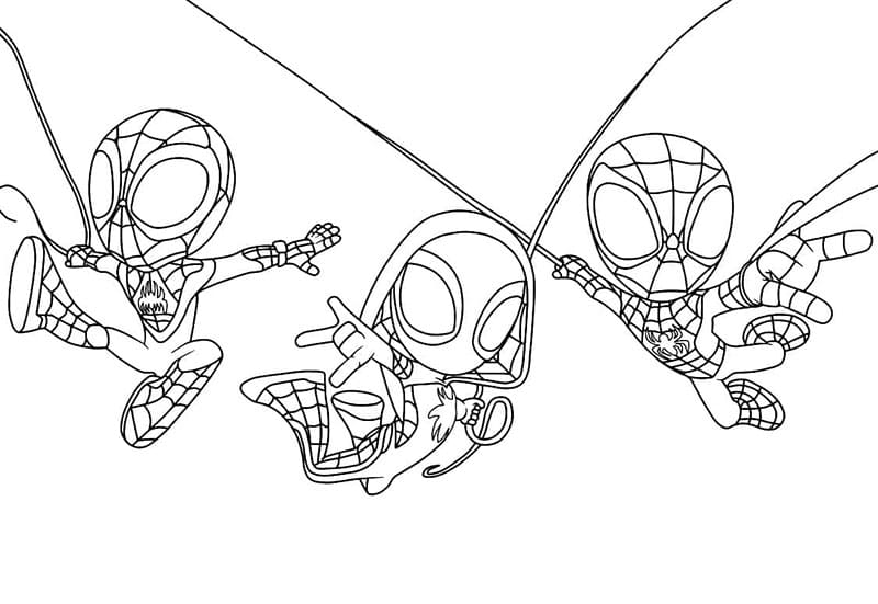 Spidey og barn fargelegging
