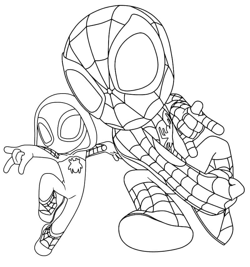 Spidey og Gwen Stacy fargelegging
