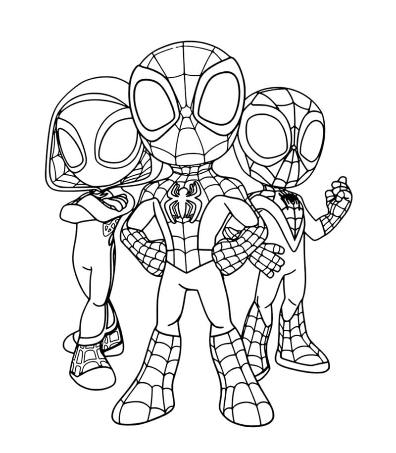 Spidey og vennens bilde fargelegging