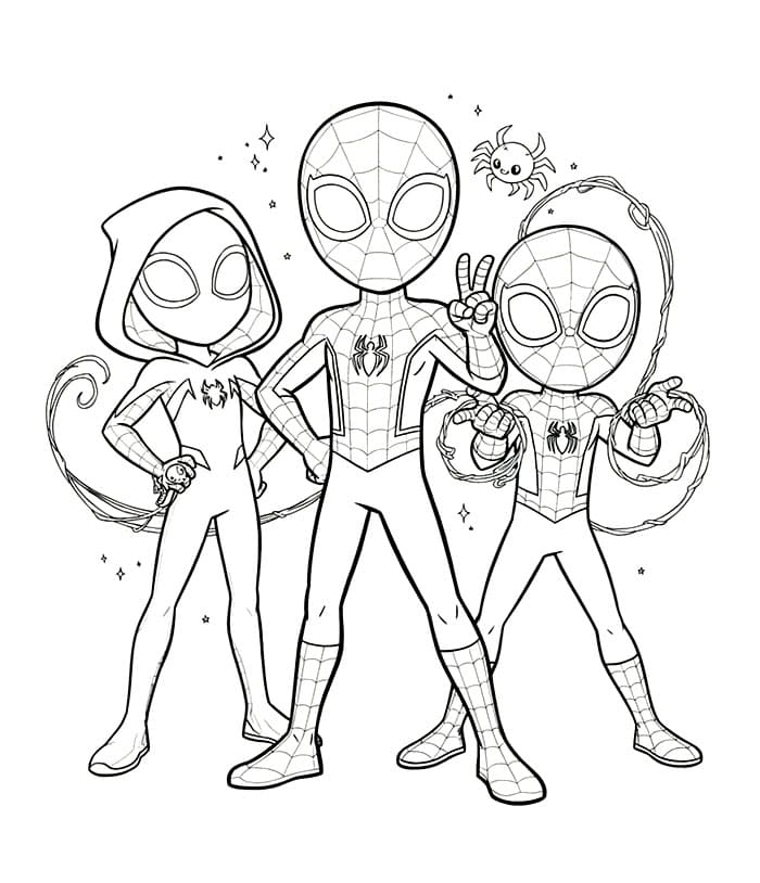 Spidey omriss fargelegging