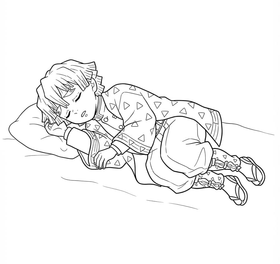 Zenitsu sover fargelegging