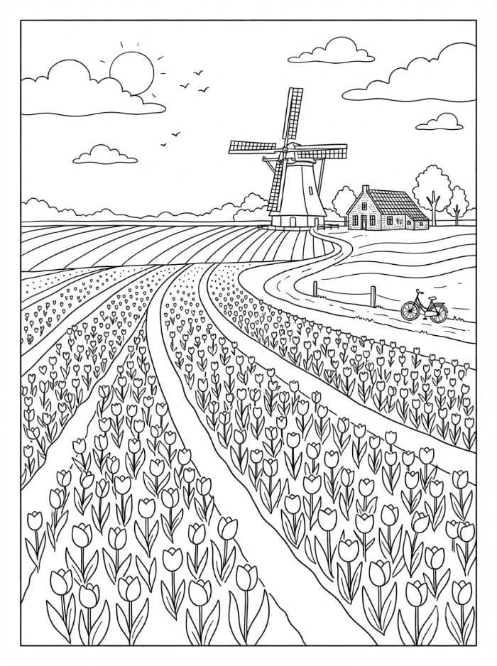 Åker i Nederland fargelegging
