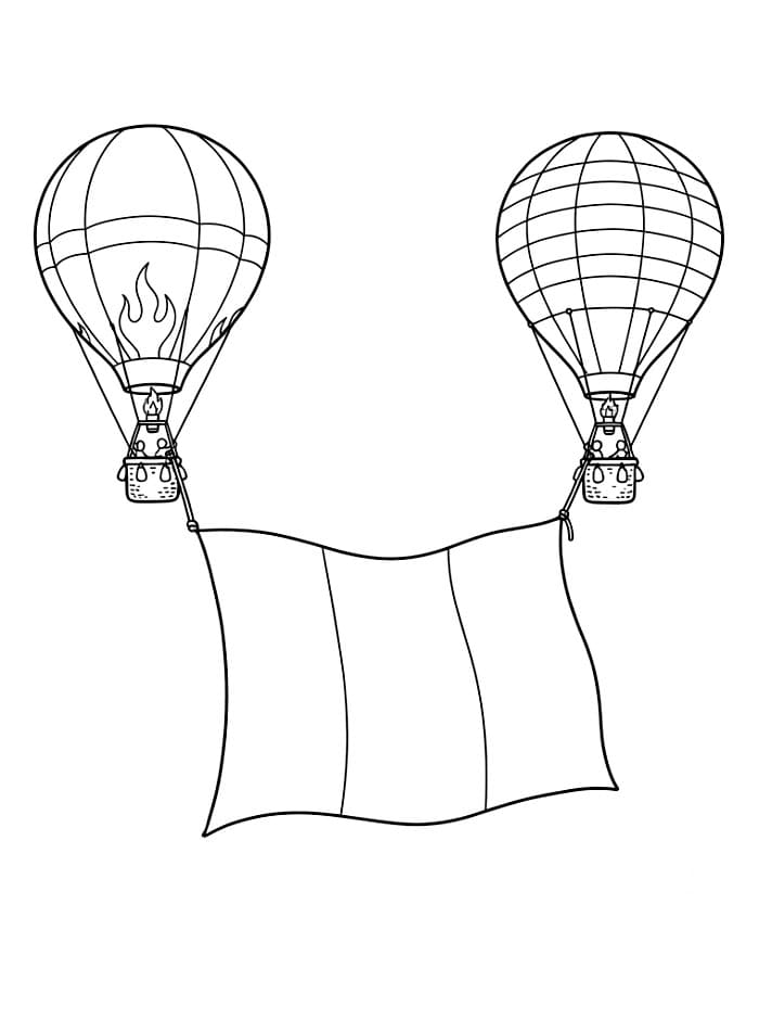 Ballonger og det Frankrikes flagget fargelegging