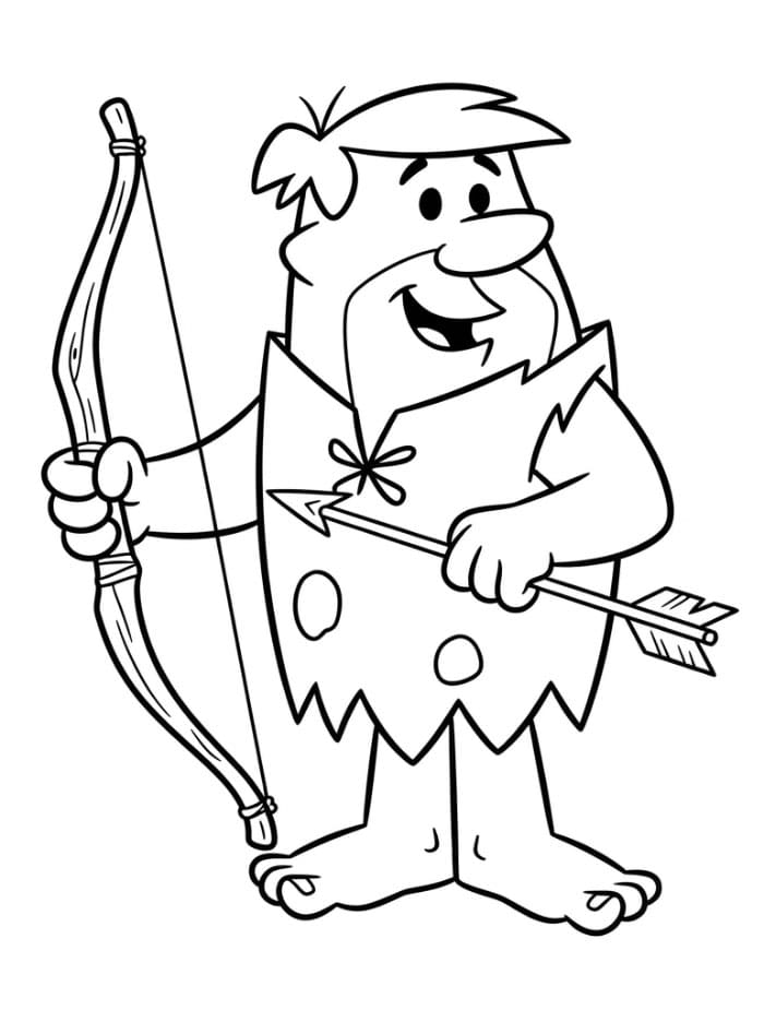 Barney Rubble holder en bue fargelegging