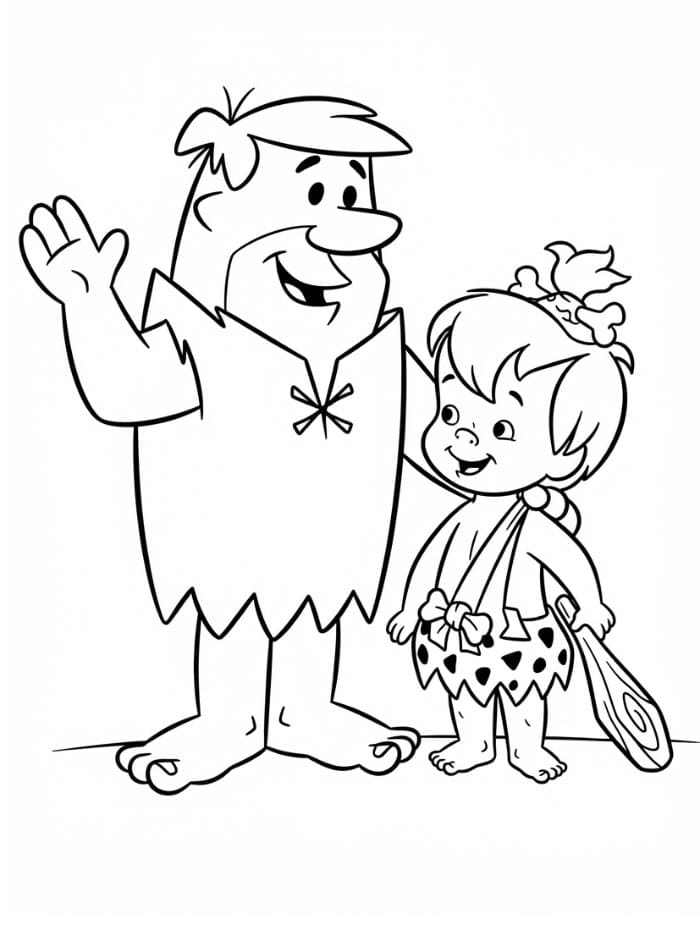 Barney Rubble med Bamm-Bamm fargelegging