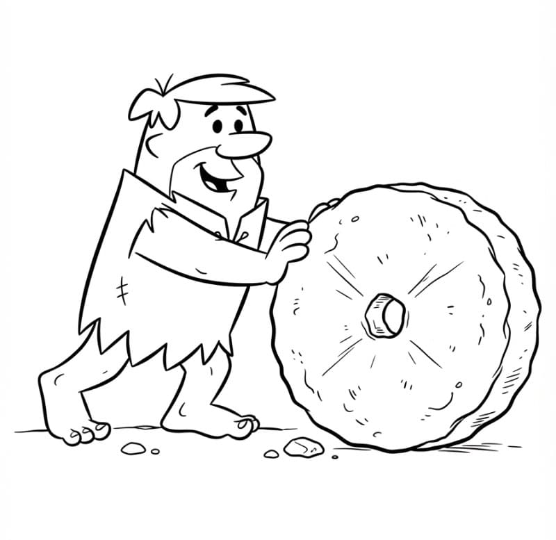 Barney Rubble og steinhjulet fargelegging