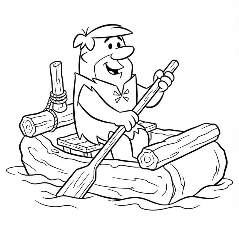 Barney Rubble på en båt fargelegging