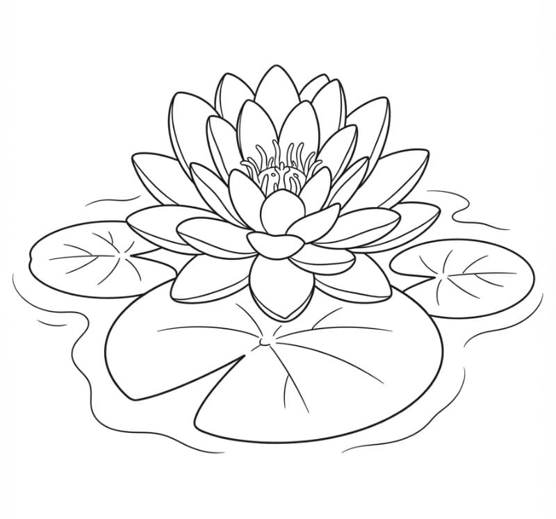 Blomstrende vannlilje bilde fargelegging