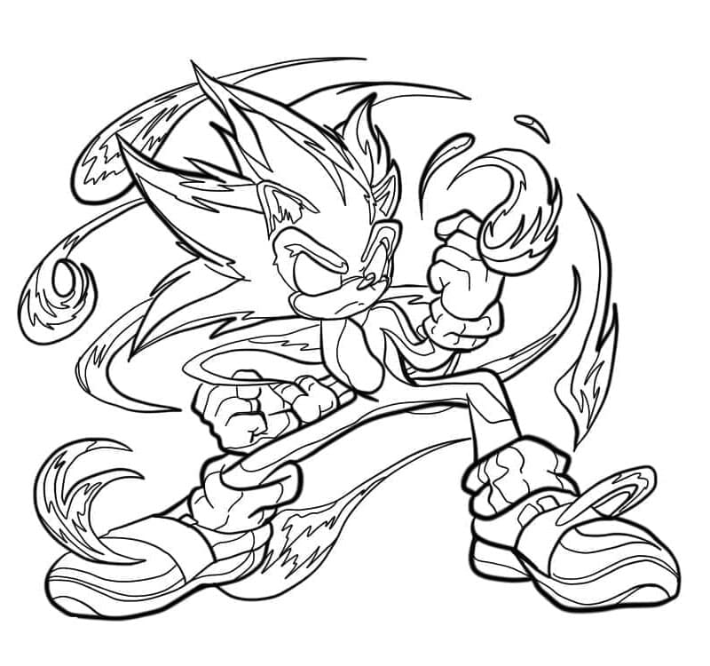Dark Sonic gratis utskrivbar fargelegging