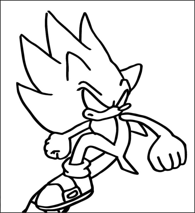 Dark Sonic tegning fargelegging