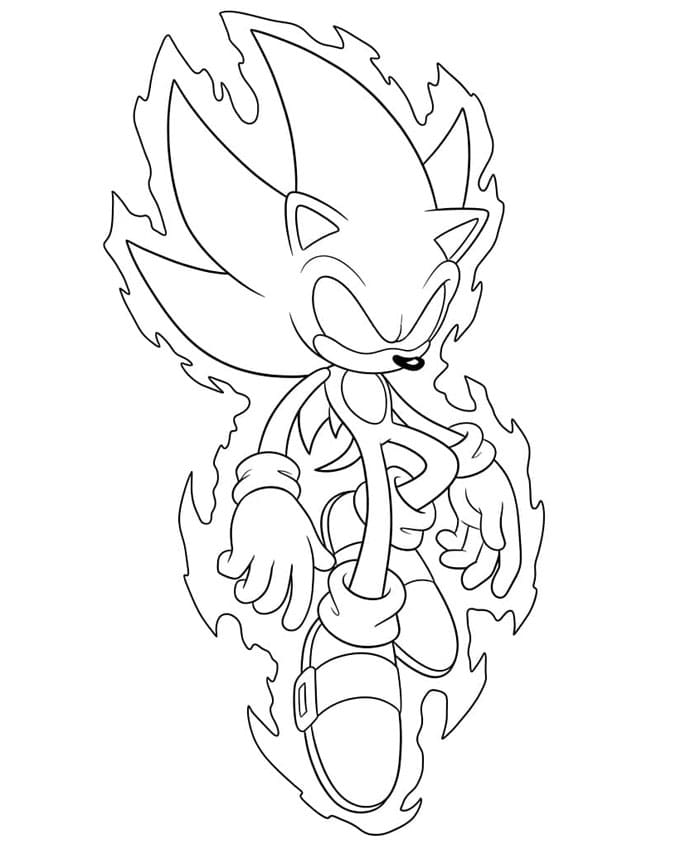Dark Sonic utskrivbar enkel fargelegging