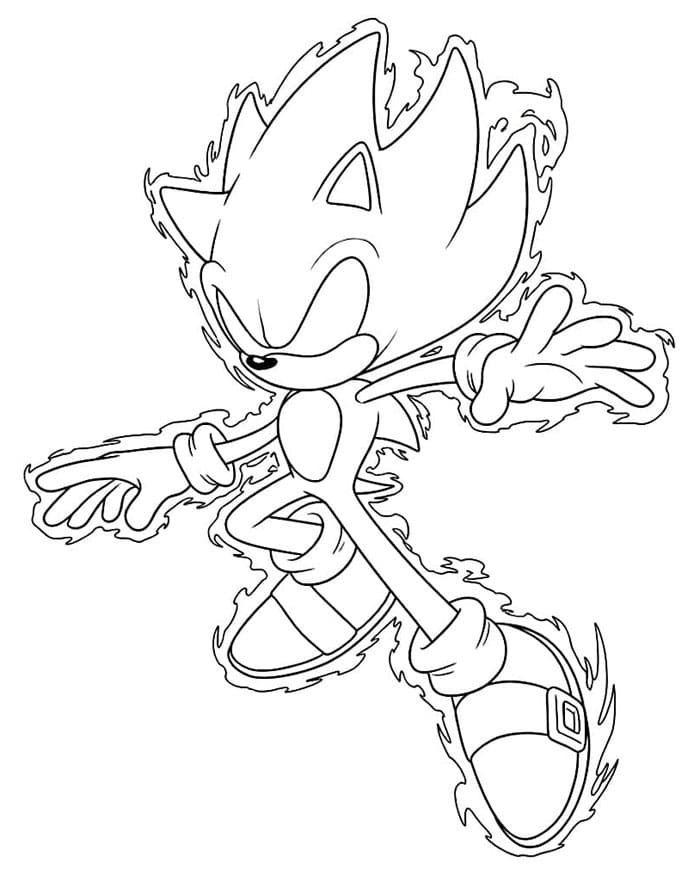 Dark Sonic utskrivbar for barn fargelegging
