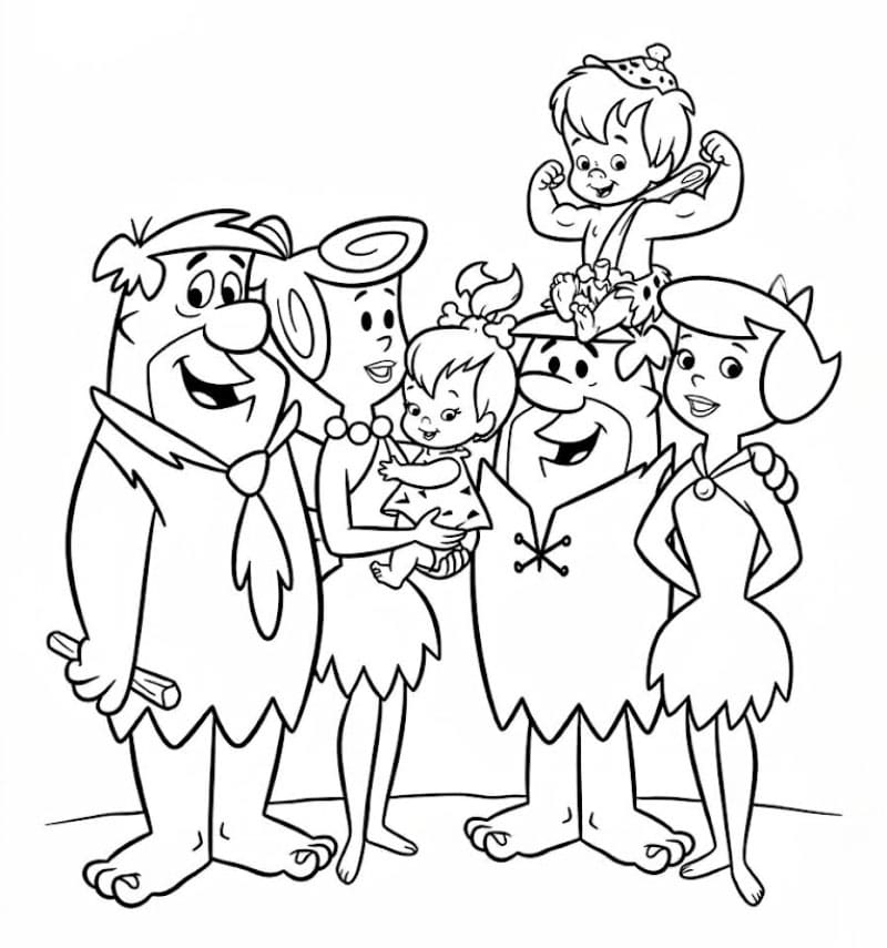 Familien Flint bilde fargelegging