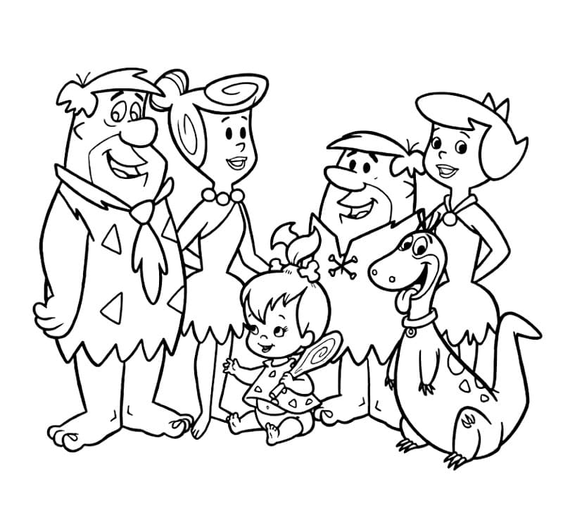 Familien Flint gratis fargelegging