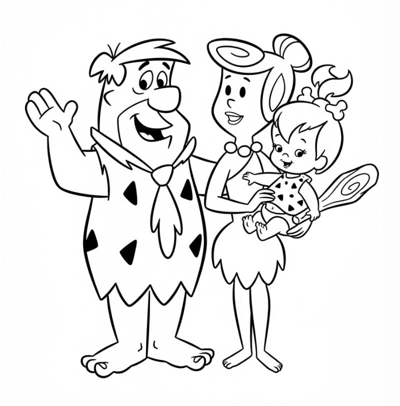 Fred, Wilma og Pebbles fargelegging