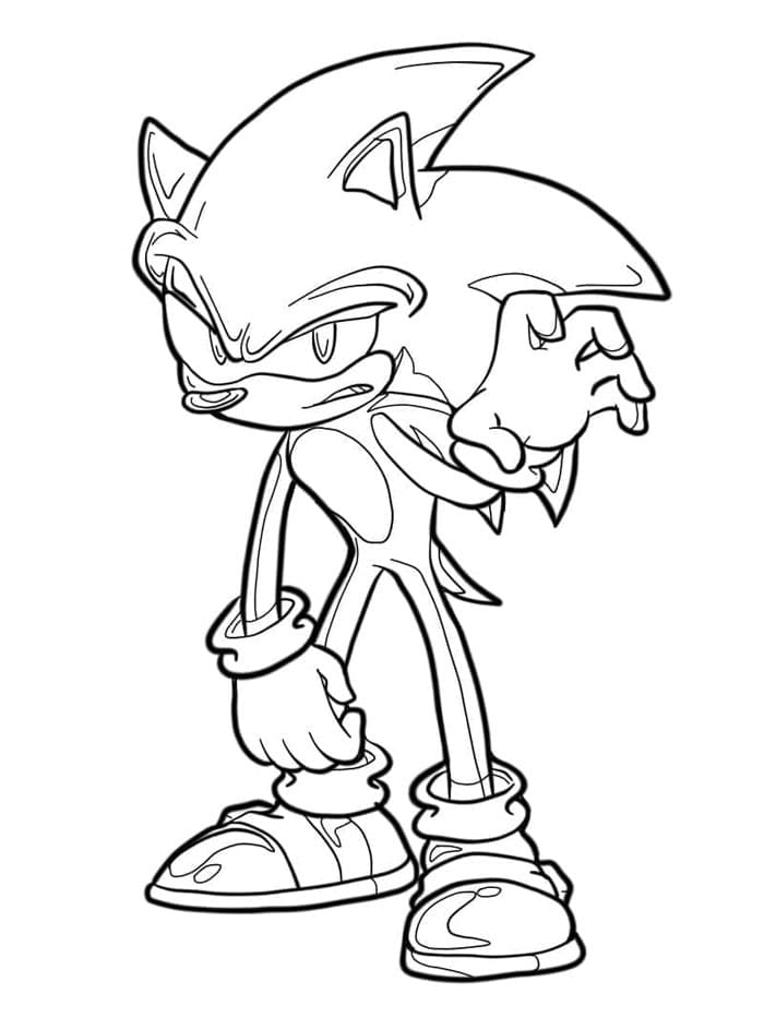 Gratis Dark Sonic tegning fargelegging