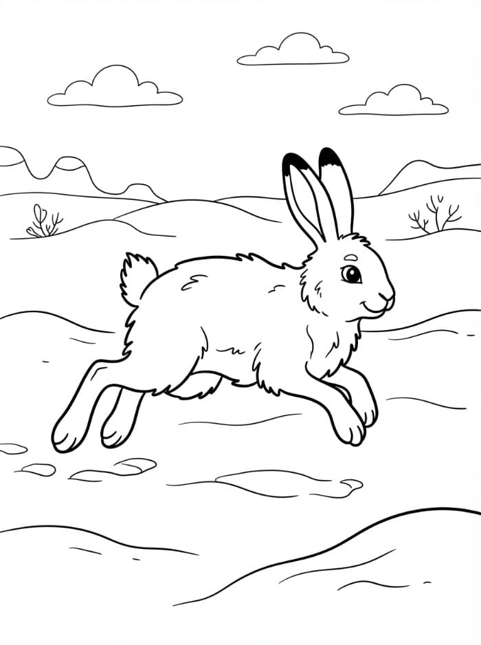 Hare som hopper fargelegging