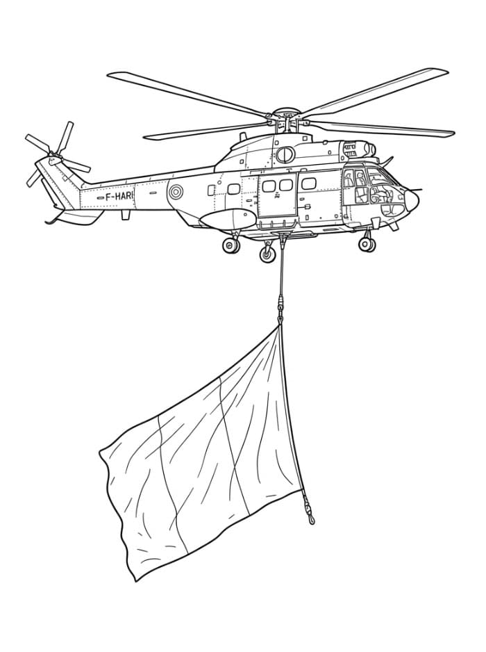 Helikopter med Frankrikes flagget fargelegging