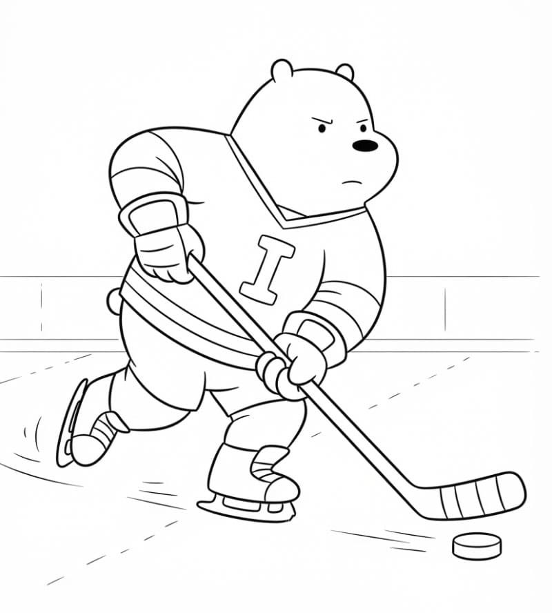 Ice Bear spiller ishockey fargelegging