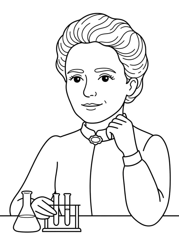 Marie Curie bilde fargelegging