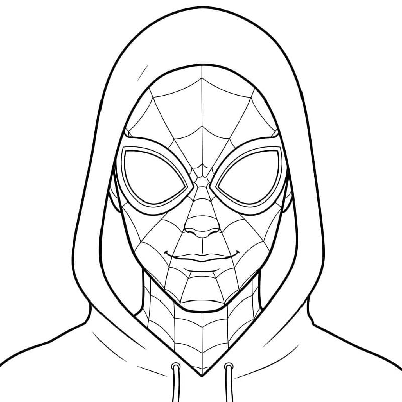 Miles Morales ansikt fargelegging