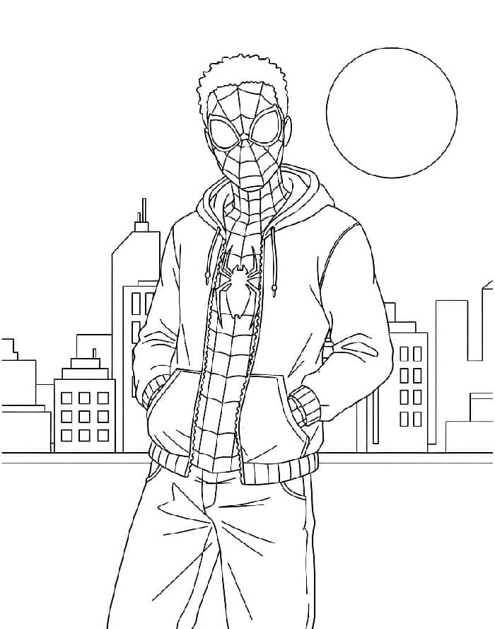 Miles Morales avslappet fargelegging