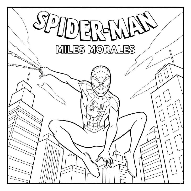 Miles Morales enkle linjer fargelegging