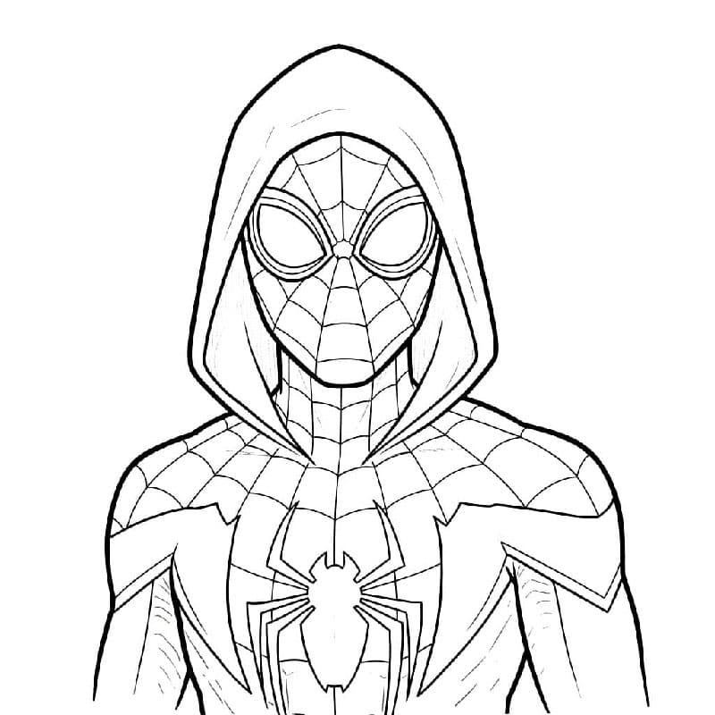 Miles Morales hode og skuldre fargelegging