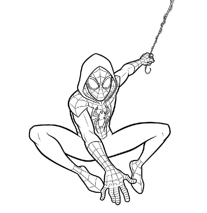 Miles Morales minimalistisk stil fargelegging