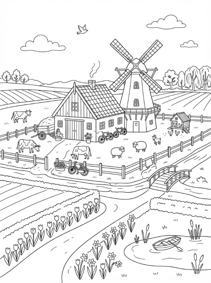 Nederlandsk gård fargelegging