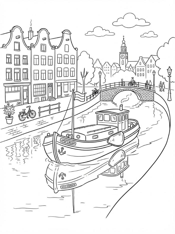 Nederlandsk kanalbåt fargelegging