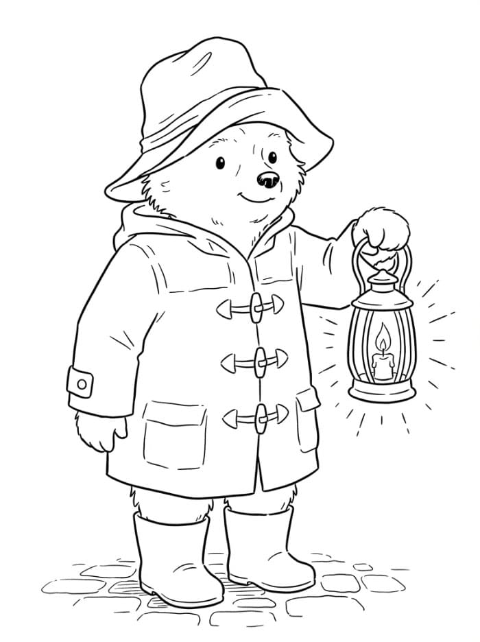 Paddington holder en lykt fargelegging