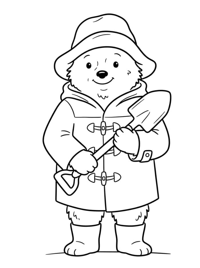 Paddington holder en spade fargelegging