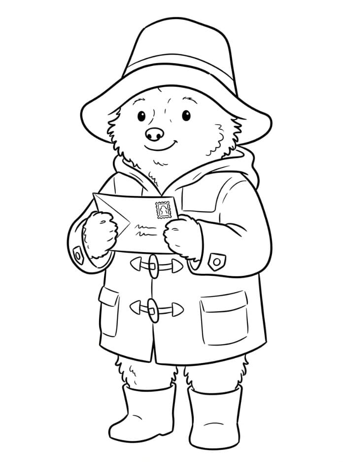 Paddington med et brev fargelegging