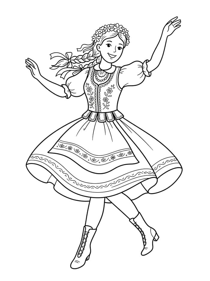 Polsk folkedanser fargelegging