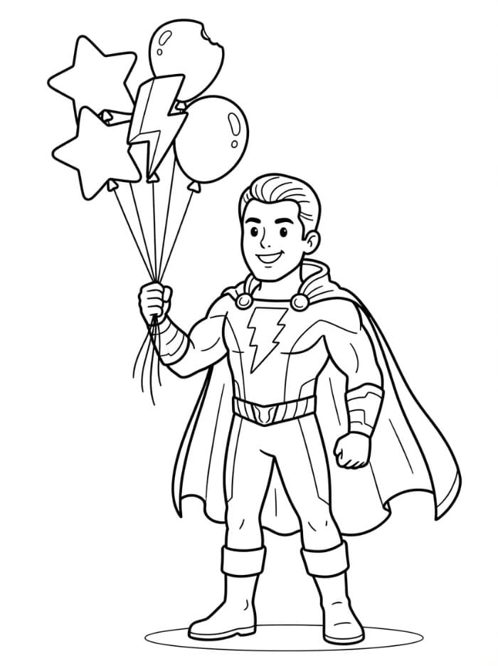 Shazam holder ballonger fargelegging
