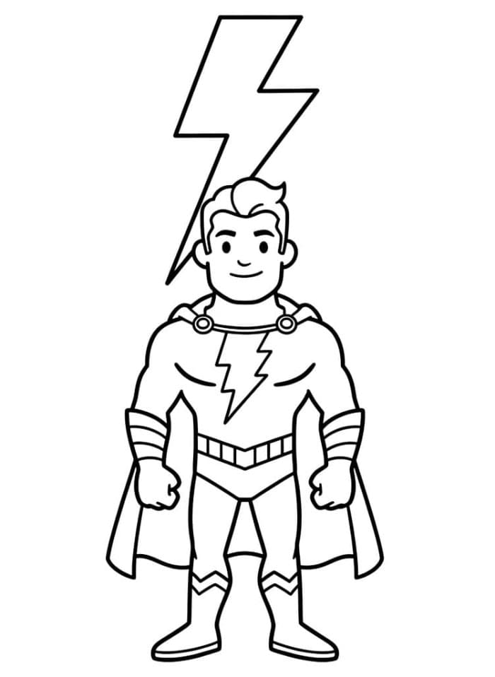 Shazam og Lynet bilde fargelegging