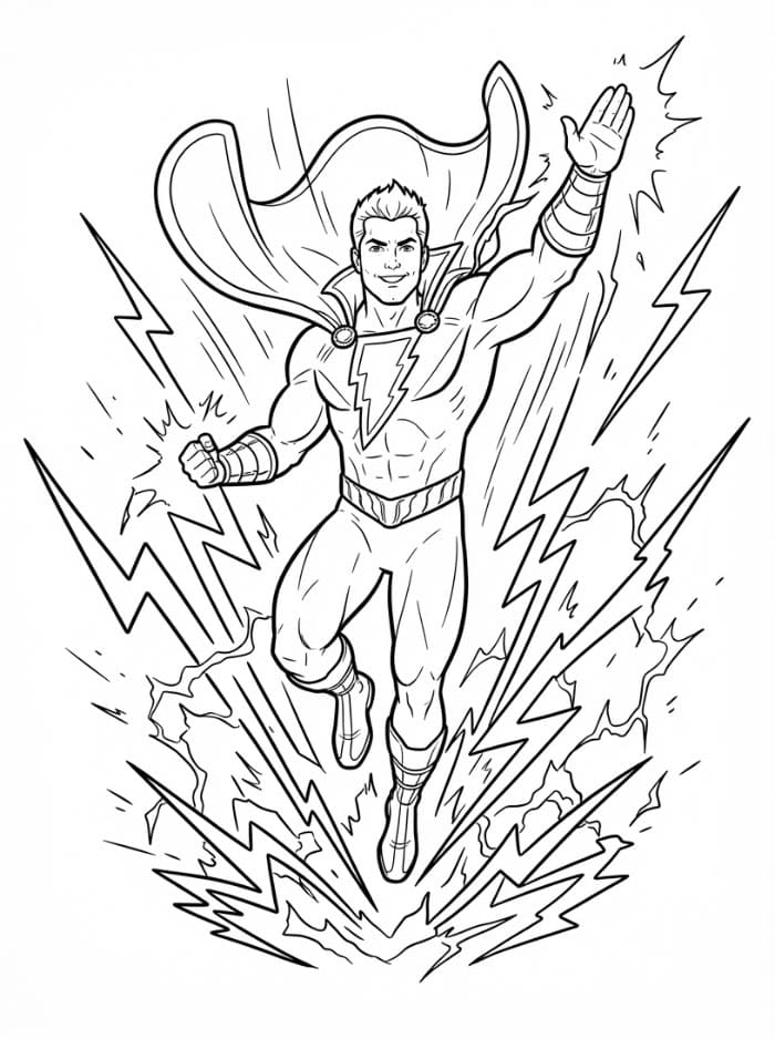 Shazam og lynet fargelegging